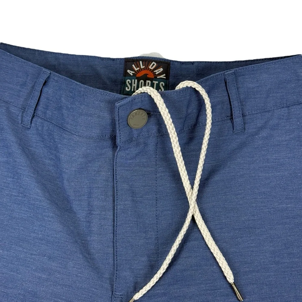 Faherty Mens 30 All Day Shorts Blue Stretch Drawstring Golf Athletic Beach EUC
